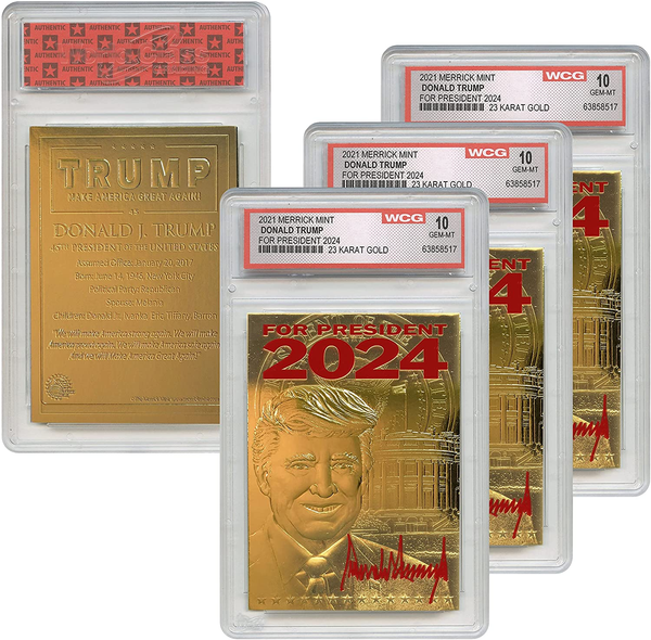 Donald Trump 23K Gold Signature Card