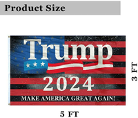 Donald Trump 2024 Flag - Take America Back and Make America Great Again Flag , 3x5ft 2 Packs. perfect for Re-elect Trump Outdoor Indoor Decor