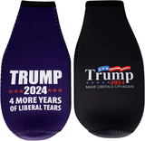 Trump 2024 Beer Bottle Insulator - Donald Trump Gifts MAGA Save America,Make Liberals Cry Again,Four More Years of Liberal Tears,Insulated Cooler Sleeve with Zipper,Built-In Removable Bottle Opener