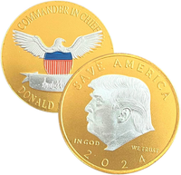 Trump Coins 2024 w Coin Case Set of 2 Collectible Coins