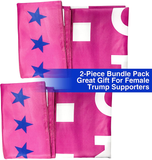 Lysti Donald Trump Flag 3x5 Women for Trump USA Large Make America Great Again Polyester US President Flag (2 Pc - Pink)