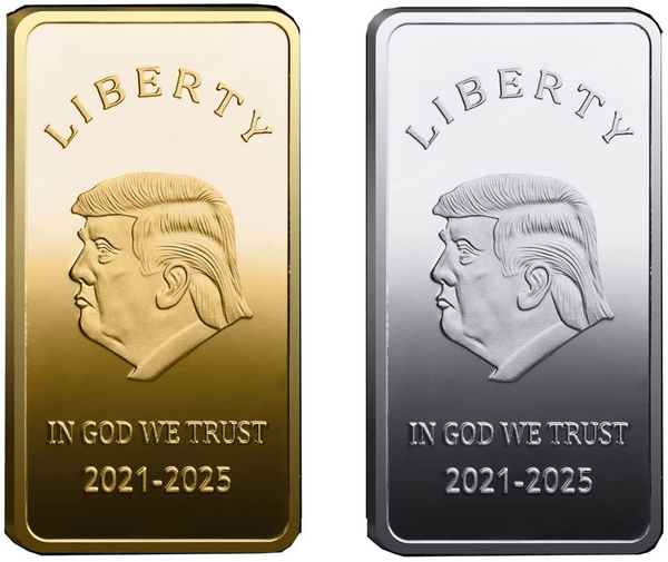 Donald Trump Gold and Silver Collectible Bouillon Bars