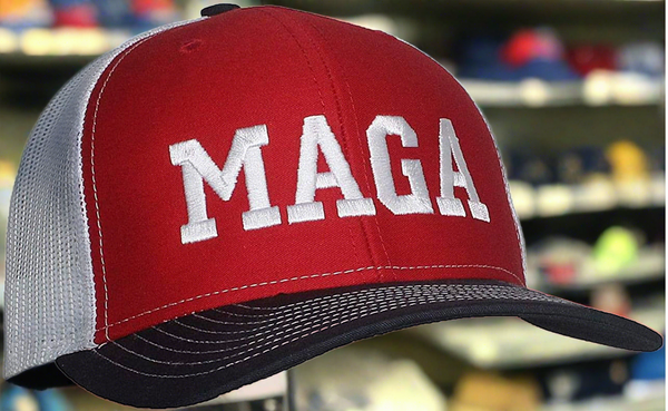 Tropic Hats Adult Embroidered Trump MAGA 6 Panel Trucker Cap W/Snapback