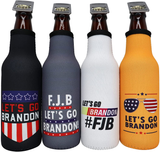 Let's Go Brandon Republican Gift - FJB Ferk Jer Berdin LGBFJB Patriotic Trump Gifts for Him Insulated Cooler Sleeve with Zipper, Built-In Removable Bottle Opener, 12 oz. Bottle Insulator Thermocooler
