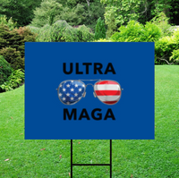 Blue Ultra MAGA Lawn Sign - Trump 2024 Yard Sign w/ Stake
