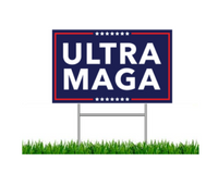 Square Blue Ultra MAGA Lawn Sign - Trump 2024 Yard Sign w/ Stake