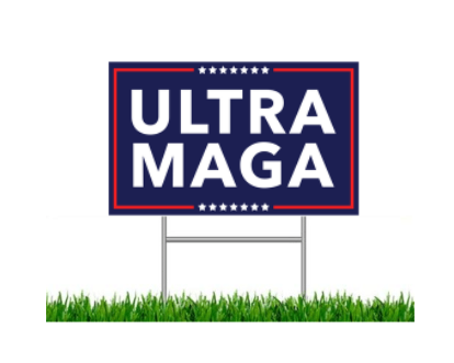 Square Blue Ultra MAGA Lawn Sign - Trump 2024 Yard Sign w/ Stake