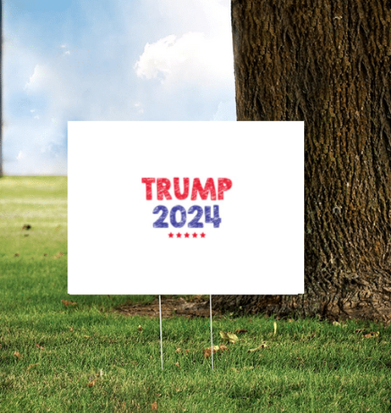 Kids Trump 2024 Yard Sign w/ Stake for Lawn